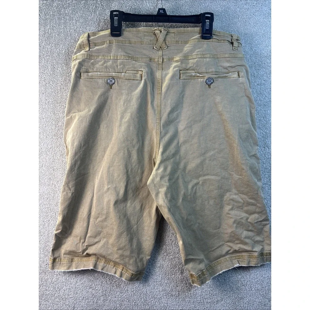 BKE Shorts Men's 34 Starfish Brown Rocky Chino Buckle Preppy Distressed Stretch - Picture 2 of 8